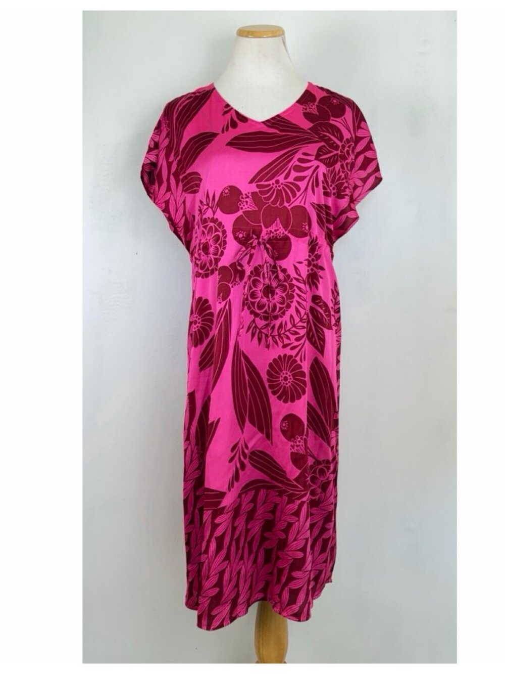 Coldwater Creek Dress Size XS NEW Floral Print Shift Tie Waist Short Sleeve Pink